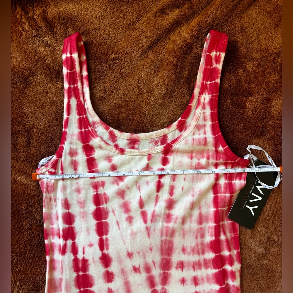 Andrew Marc Pink Tie Dye Sleeveless Hi Low Swing Dress NWT - Picture 8 of 10